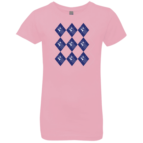 T-Shirts Light Pink / YXS Argyle Tardis Girls Premium T-Shirt