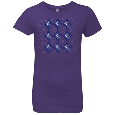 T-Shirts Purple Rush / YXS Argyle Tardis Girls Premium T-Shirt