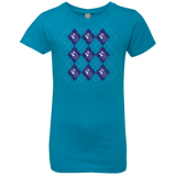 T-Shirts Turquoise / YXS Argyle Tardis Girls Premium T-Shirt