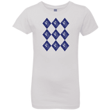 T-Shirts White / YXS Argyle Tardis Girls Premium T-Shirt