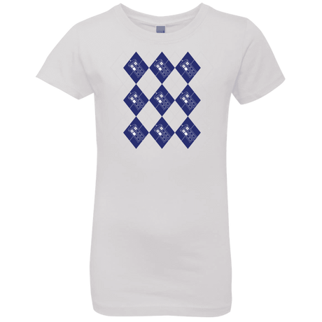 T-Shirts White / YXS Argyle Tardis Girls Premium T-Shirt