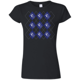 T-Shirts Black / S Argyle Tardis Junior Slimmer-Fit T-Shirt