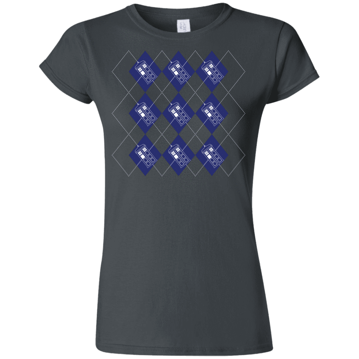 T-Shirts Charcoal / S Argyle Tardis Junior Slimmer-Fit T-Shirt