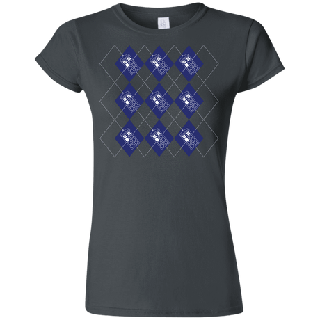 T-Shirts Charcoal / S Argyle Tardis Junior Slimmer-Fit T-Shirt