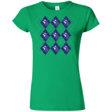 T-Shirts Irish Green / S Argyle Tardis Junior Slimmer-Fit T-Shirt