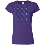 T-Shirts Purple / S Argyle Tardis Junior Slimmer-Fit T-Shirt