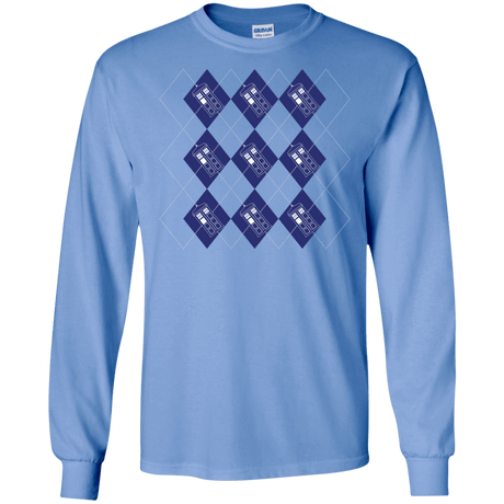 T-Shirts Carolina Blue / S Argyle Tardis Men's Long Sleeve T-Shirt