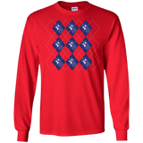 T-Shirts Red / S Argyle Tardis Men's Long Sleeve T-Shirt