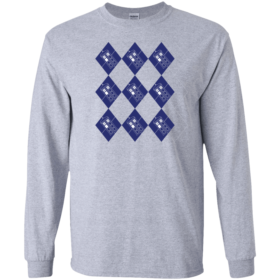 T-Shirts Sport Grey / S Argyle Tardis Men's Long Sleeve T-Shirt