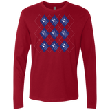 T-Shirts Cardinal / S Argyle Tardis Men's Premium Long Sleeve