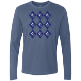 T-Shirts Indigo / S Argyle Tardis Men's Premium Long Sleeve