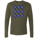 T-Shirts Military Green / S Argyle Tardis Men's Premium Long Sleeve