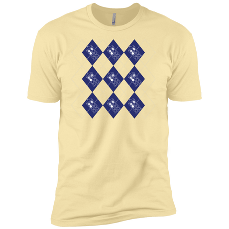 T-Shirts Banana Cream / X-Small Argyle Tardis Men's Premium T-Shirt