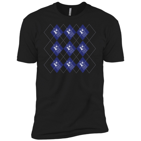 T-Shirts Black / X-Small Argyle Tardis Men's Premium T-Shirt