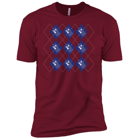 T-Shirts Cardinal / X-Small Argyle Tardis Men's Premium T-Shirt