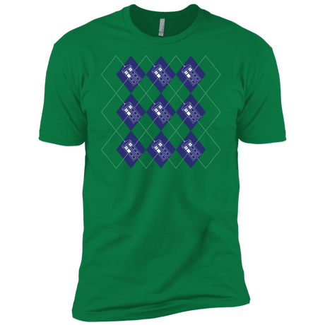 T-Shirts Kelly Green / X-Small Argyle Tardis Men's Premium T-Shirt
