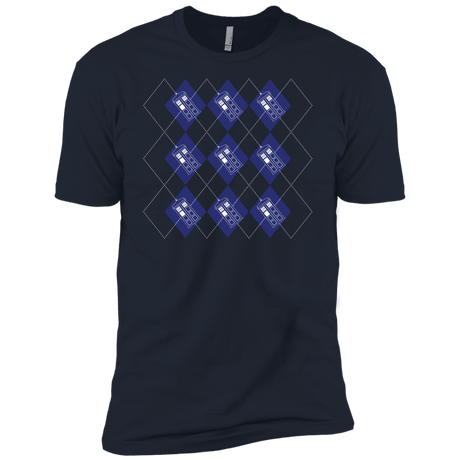 T-Shirts Midnight Navy / X-Small Argyle Tardis Men's Premium T-Shirt
