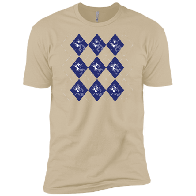 T-Shirts Sand / X-Small Argyle Tardis Men's Premium T-Shirt