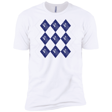 T-Shirts White / X-Small Argyle Tardis Men's Premium T-Shirt
