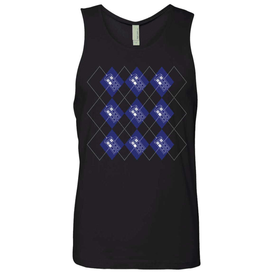 T-Shirts Black / S Argyle Tardis Men's Premium Tank Top