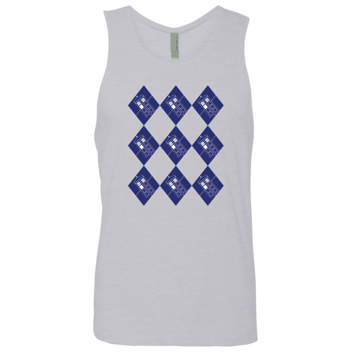 T-Shirts Heather Grey / S Argyle Tardis Men's Premium Tank Top