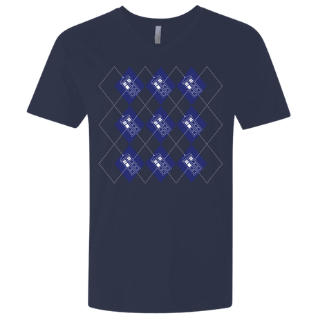 T-Shirts Midnight Navy / X-Small Argyle Tardis Men's Premium V-Neck