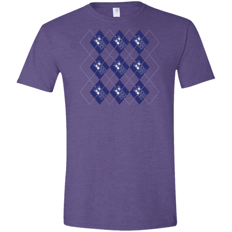 T-Shirts Heather Purple / S Argyle Tardis Men's Semi-Fitted Softstyle