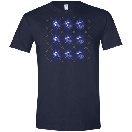 T-Shirts Navy / X-Small Argyle Tardis Men's Semi-Fitted Softstyle