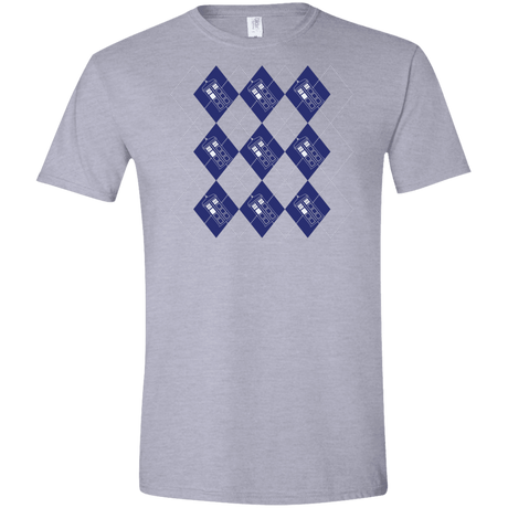 T-Shirts Sport Grey / X-Small Argyle Tardis Men's Semi-Fitted Softstyle