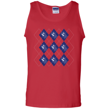 T-Shirts Red / S Argyle Tardis Men's Tank Top