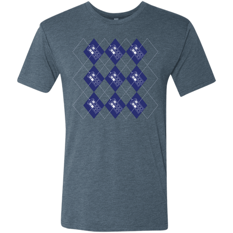 T-Shirts Indigo / S Argyle Tardis Men's Triblend T-Shirt