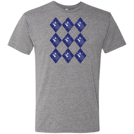 T-Shirts Premium Heather / S Argyle Tardis Men's Triblend T-Shirt