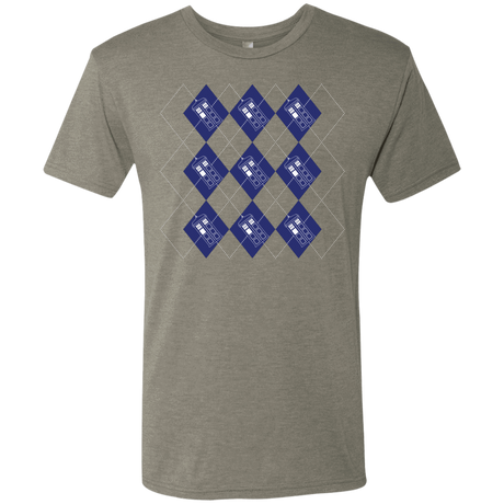 T-Shirts Venetian Grey / S Argyle Tardis Men's Triblend T-Shirt