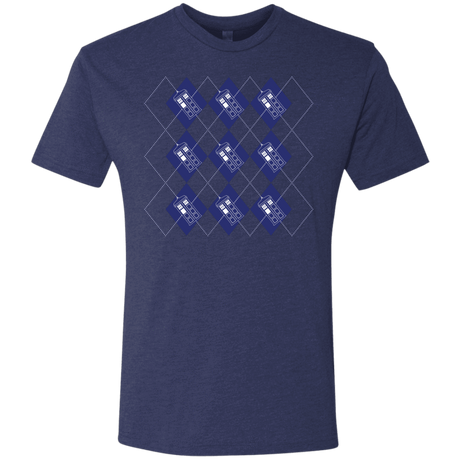 T-Shirts Vintage Navy / S Argyle Tardis Men's Triblend T-Shirt