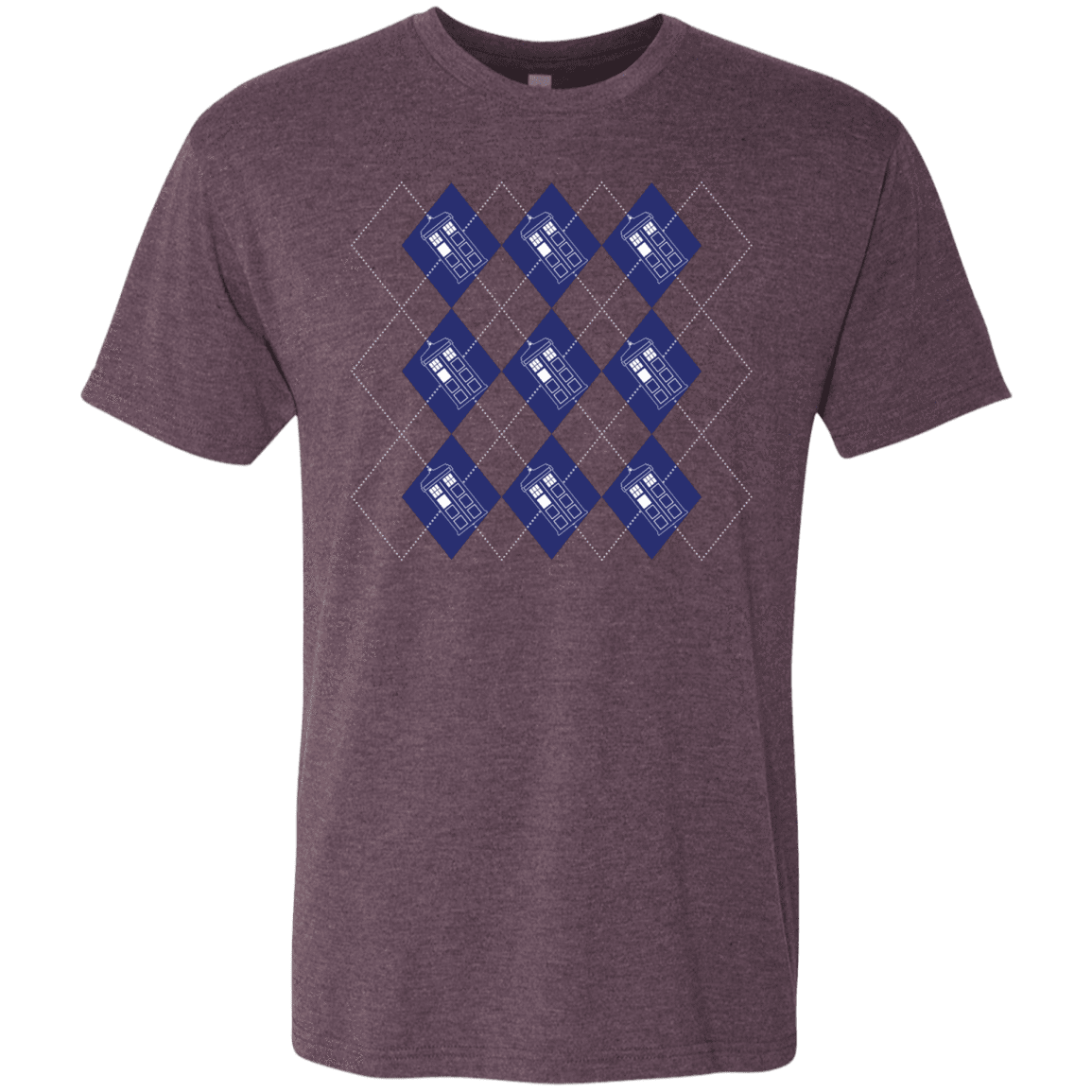 T-Shirts Vintage Purple / S Argyle Tardis Men's Triblend T-Shirt