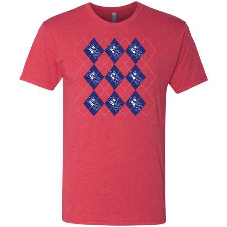T-Shirts Vintage Red / S Argyle Tardis Men's Triblend T-Shirt