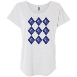 T-Shirts Heather White / X-Small Argyle Tardis Triblend Dolman Sleeve