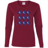 T-Shirts Cardinal / S Argyle Tardis Women's Long Sleeve T-Shirt