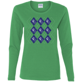 T-Shirts Irish Green / S Argyle Tardis Women's Long Sleeve T-Shirt