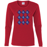 T-Shirts Red / S Argyle Tardis Women's Long Sleeve T-Shirt