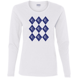 T-Shirts White / S Argyle Tardis Women's Long Sleeve T-Shirt