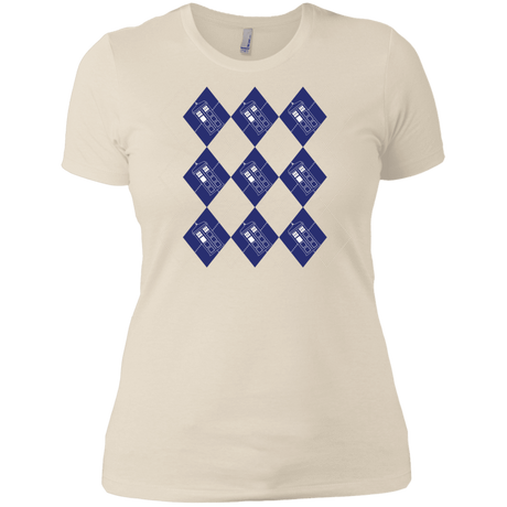T-Shirts Ivory/ / X-Small Argyle Tardis Women's Premium T-Shirt