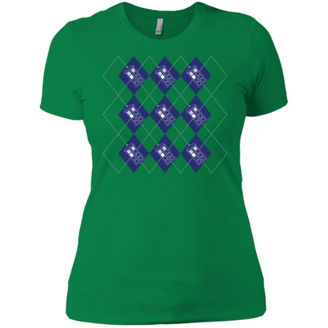 T-Shirts Kelly Green / X-Small Argyle Tardis Women's Premium T-Shirt