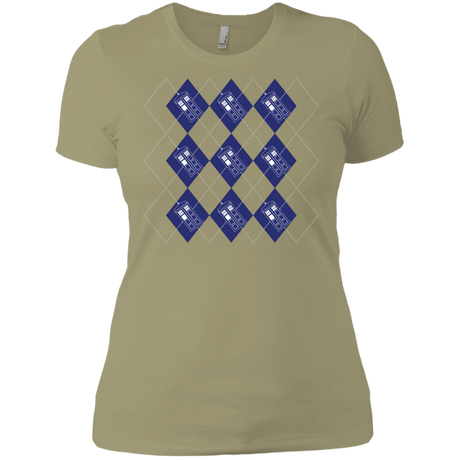 T-Shirts Light Olive / X-Small Argyle Tardis Women's Premium T-Shirt