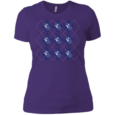 T-Shirts Purple Rush/ / X-Small Argyle Tardis Women's Premium T-Shirt