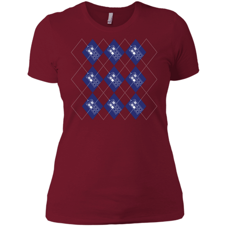 T-Shirts Scarlet / X-Small Argyle Tardis Women's Premium T-Shirt