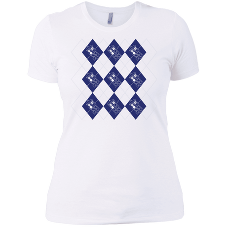 T-Shirts White / X-Small Argyle Tardis Women's Premium T-Shirt