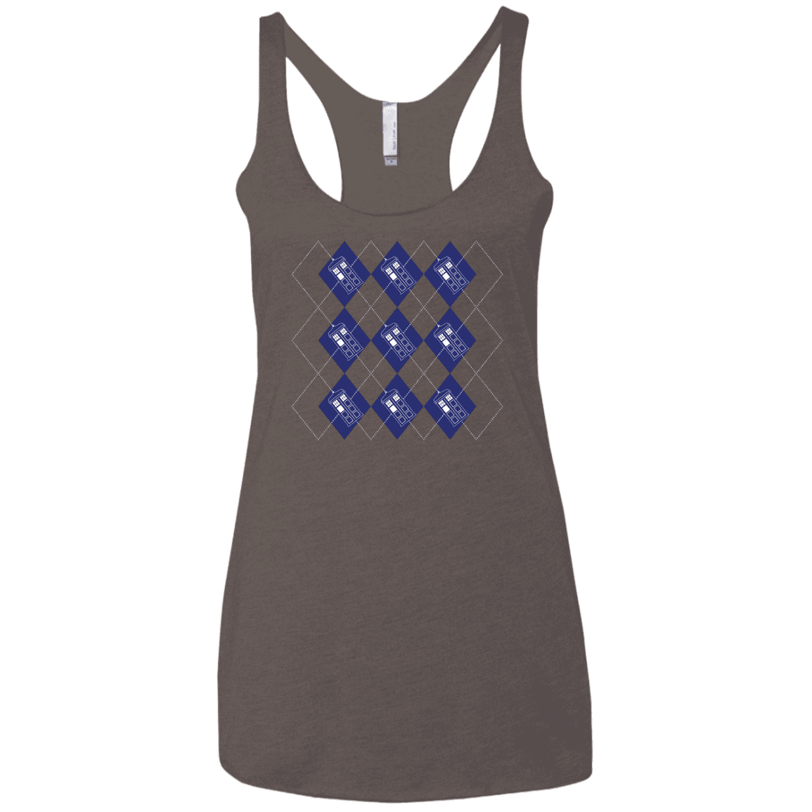 T-Shirts Macchiato / X-Small Argyle Tardis Women's Triblend Racerback Tank