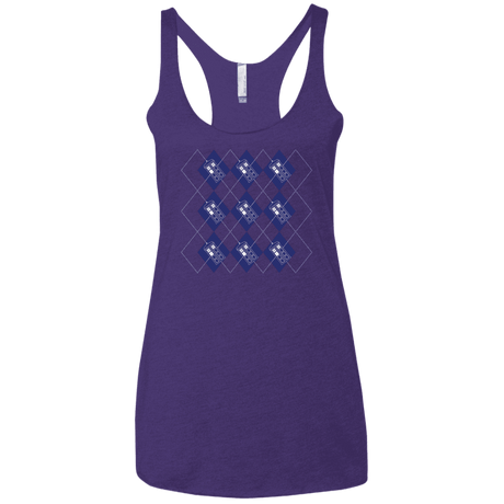 T-Shirts Purple Rush / X-Small Argyle Tardis Women's Triblend Racerback Tank
