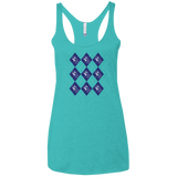 T-Shirts Tahiti Blue / X-Small Argyle Tardis Women's Triblend Racerback Tank